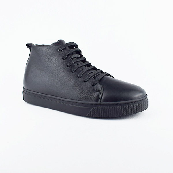 Basket pour homme 288-1 noir cuir .....   Basket cuir pour homme Maroc